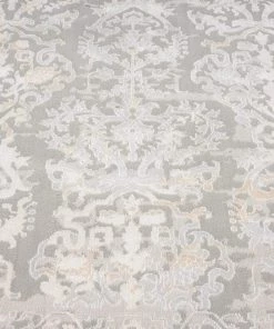 Miss Amara Aylin Cream Ivory And Grey Traditional Floral Rug