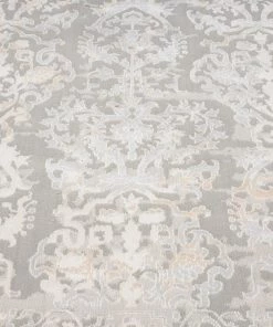 Miss Amara All Rugs Aylin Cream Ivory And Grey Traditional Floral Runner Rug