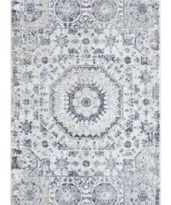 Miss Amara Aymeli Blue And Beige Medallion Runner Rug All Rugs