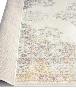 Miss Amara All Rugs Aysha Pink Yellow And Grey Traditional Medallion Rug