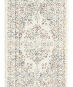 Miss Amara Aysha Pink Yellow And Grey Traditional Medallion Runner Rug All Rugs