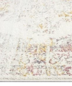 Miss Amara All Rugs Aysha Pink Yellow And Grey Traditional Medallion Rug