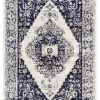 Miss Amara Basia Navy Blue And Yellow Traditional Medallion Rug All Rugs