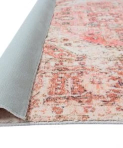 Miss Amara Beatrice Peach Transitional Washable Rug