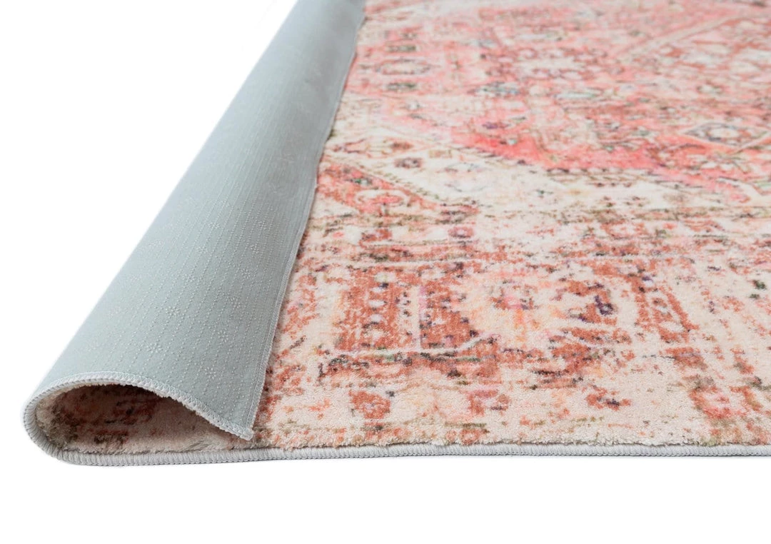 Miss Amara Beatrice Peach Transitional Washable Rug