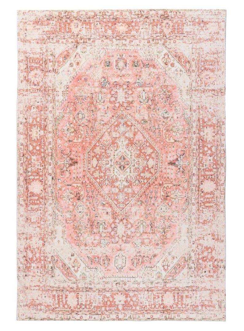 Miss Amara Beatrice Peach Transitional Washable Rug