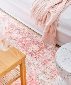 Miss Amara Beatrice Peach Transitional Washable Rug