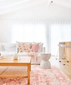 Miss Amara Beatrice Peach Transitional Washable Rug