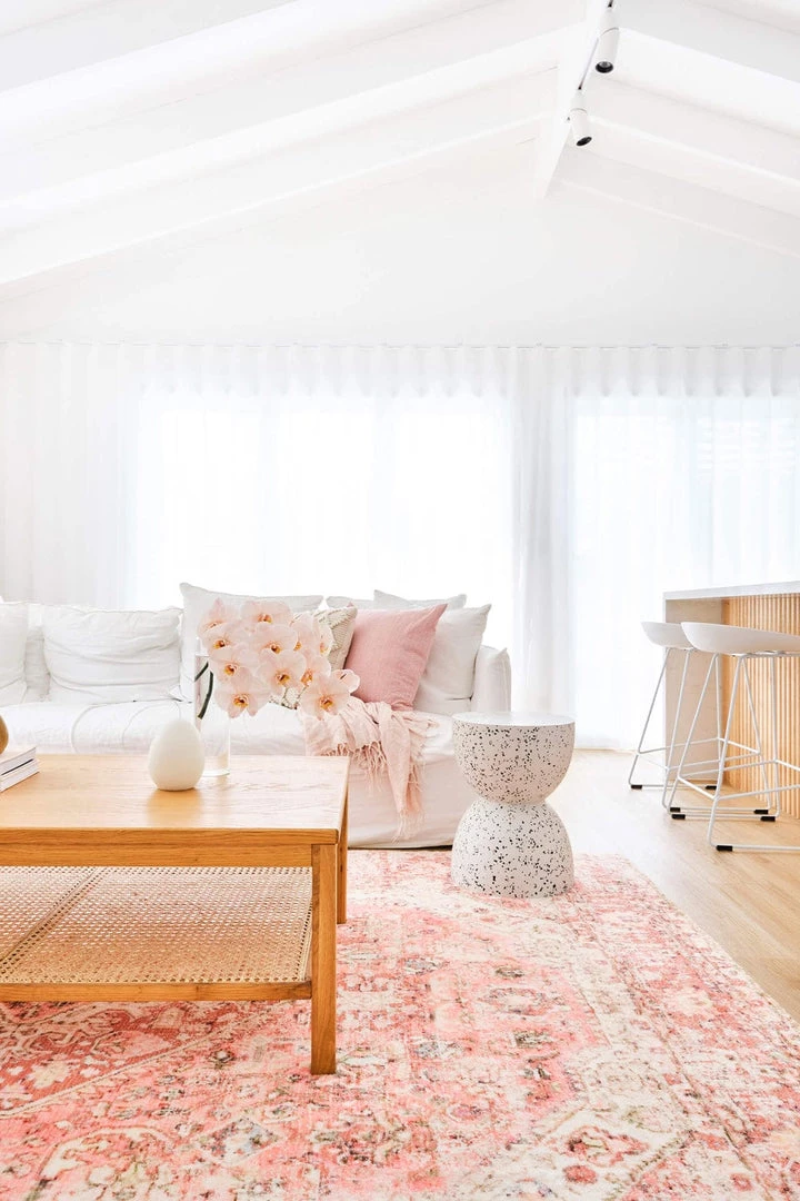 Miss Amara Beatrice Peach Transitional Washable Rug