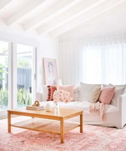 Miss Amara Beatrice Peach Transitional Washable Rug