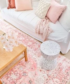 Miss Amara Beatrice Peach Transitional Washable Rug