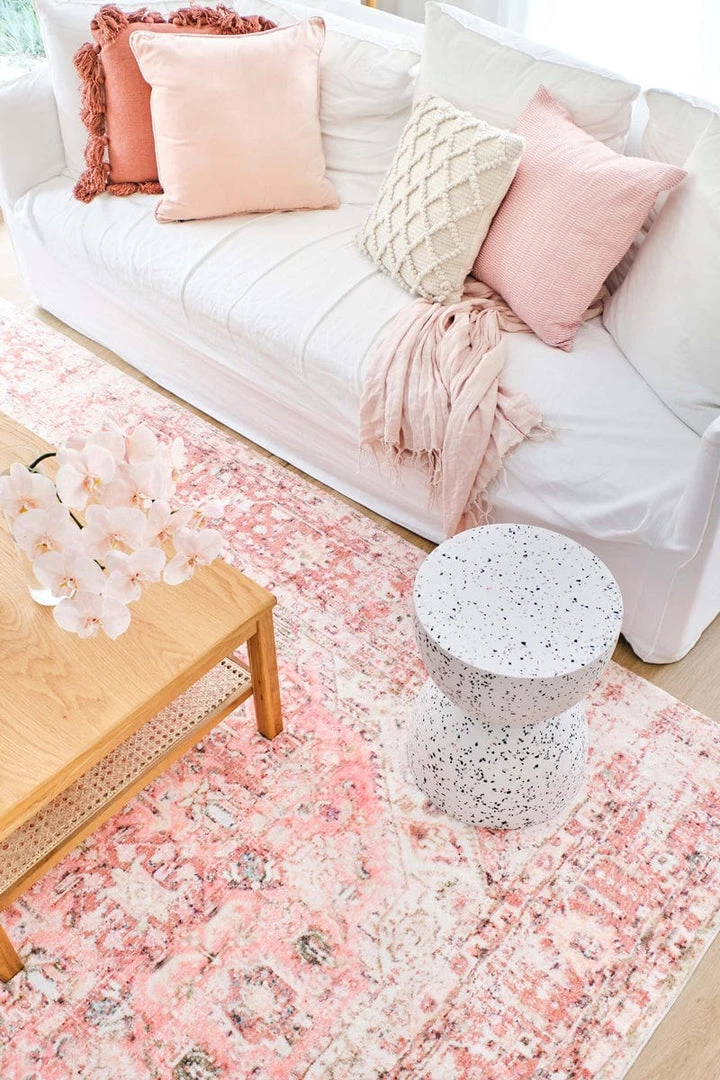 Miss Amara Beatrice Peach Transitional Washable Rug