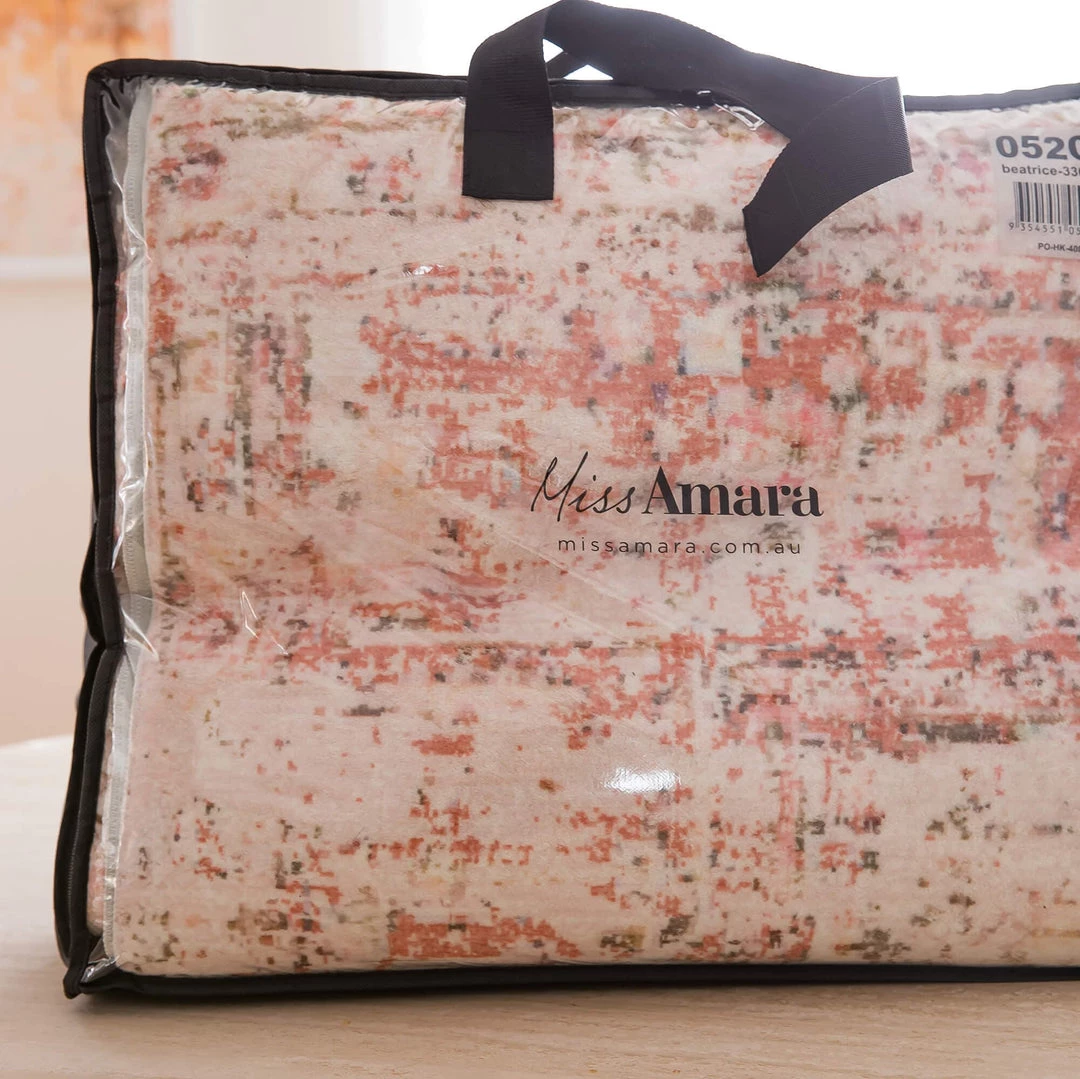 Miss Amara Beatrice Peach Transitional Washable Rug