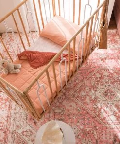 Miss Amara Beatrice Peach Transitional Washable Rug