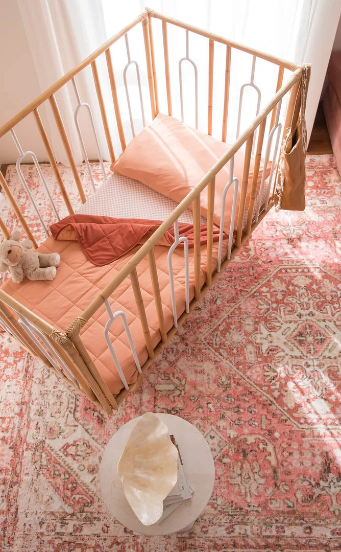 Miss Amara Beatrice Peach Transitional Washable Rug