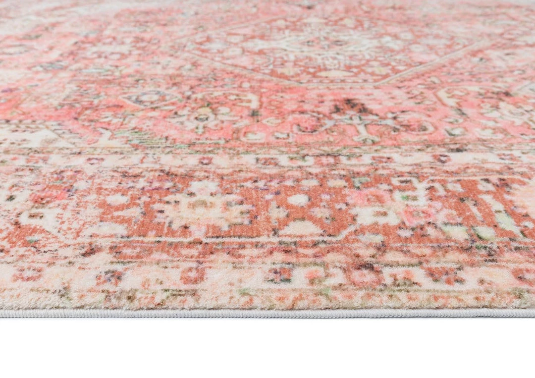 Miss Amara Beatrice Peach Transitional Washable Rug