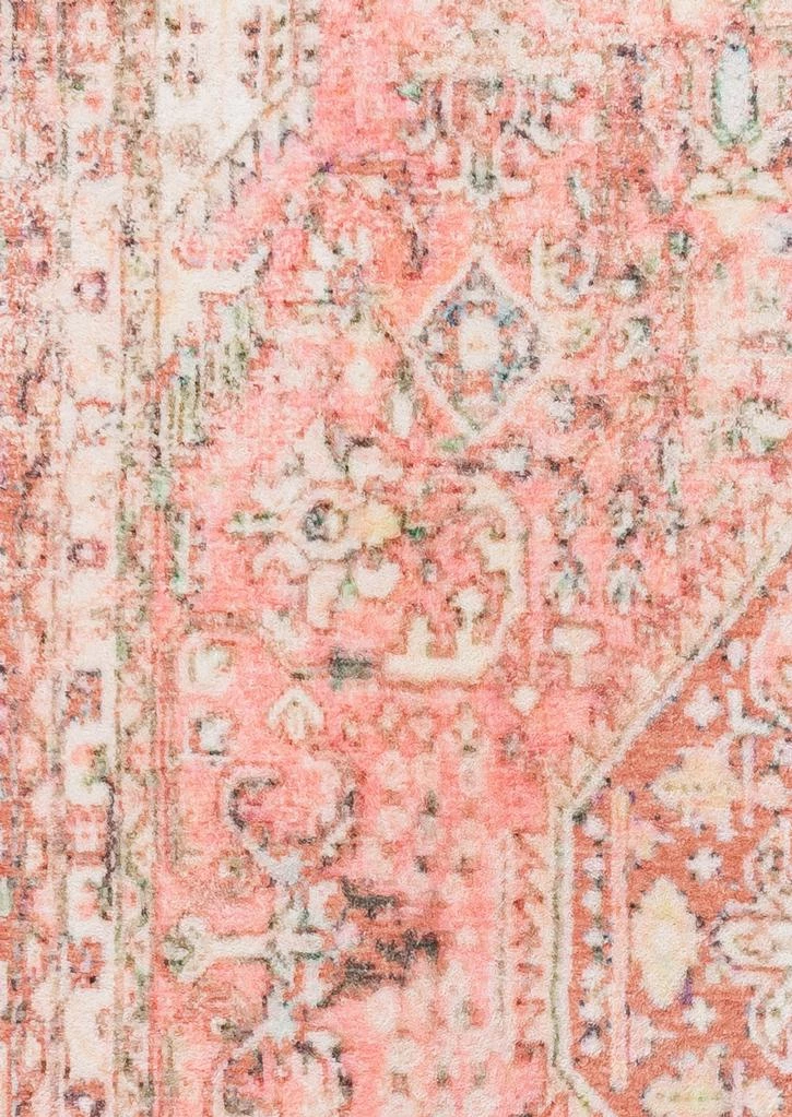 Miss Amara Beatrice Peach Transitional Washable Rug