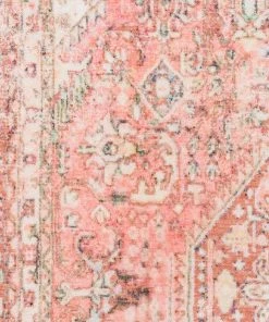 Miss Amara Beatrice Peach Transitional Washable Runner Rug All Rugs