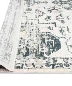 Miss Amara All Rugs Bella Grey Ivory And Charcoal Traditional Distressed Runner Rug