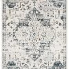 Miss Amara Bella Grey Ivory And Charcoal Traditional Distressed Rug