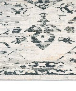 Miss Amara All Rugs Bella Grey Ivory And Charcoal Traditional Distressed Runner Rug
