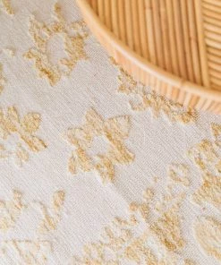 Miss Amara Belle Mustard And Ivory Floral Transitional Rug