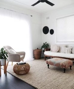 Miss Amara Bianca Natural Tan Braided Wool Rug All Rugs