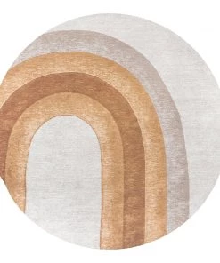 Miss Amara Blake Orange Rainbow Round Rug All Rugs