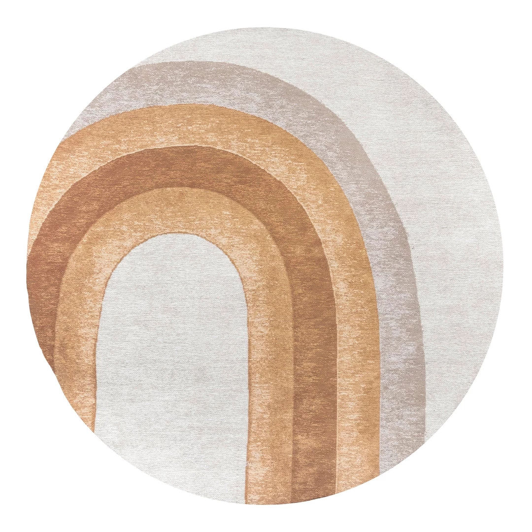 Miss Amara Blake Orange Rainbow Round Rug All Rugs