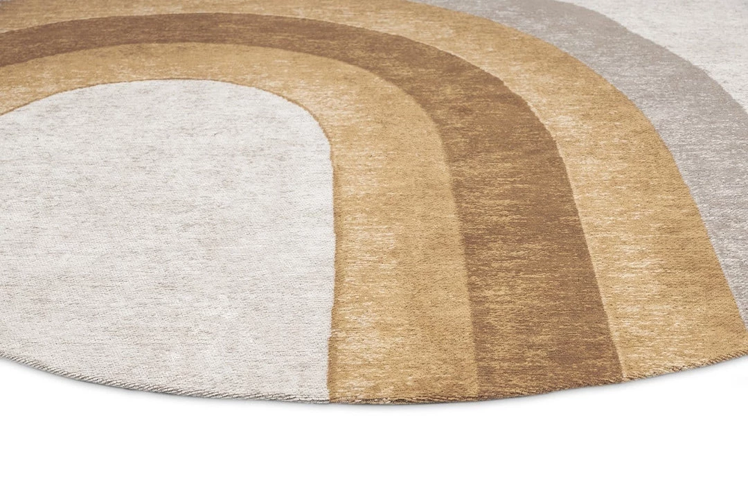 Miss Amara Blake Orange Rainbow Round Rug All Rugs