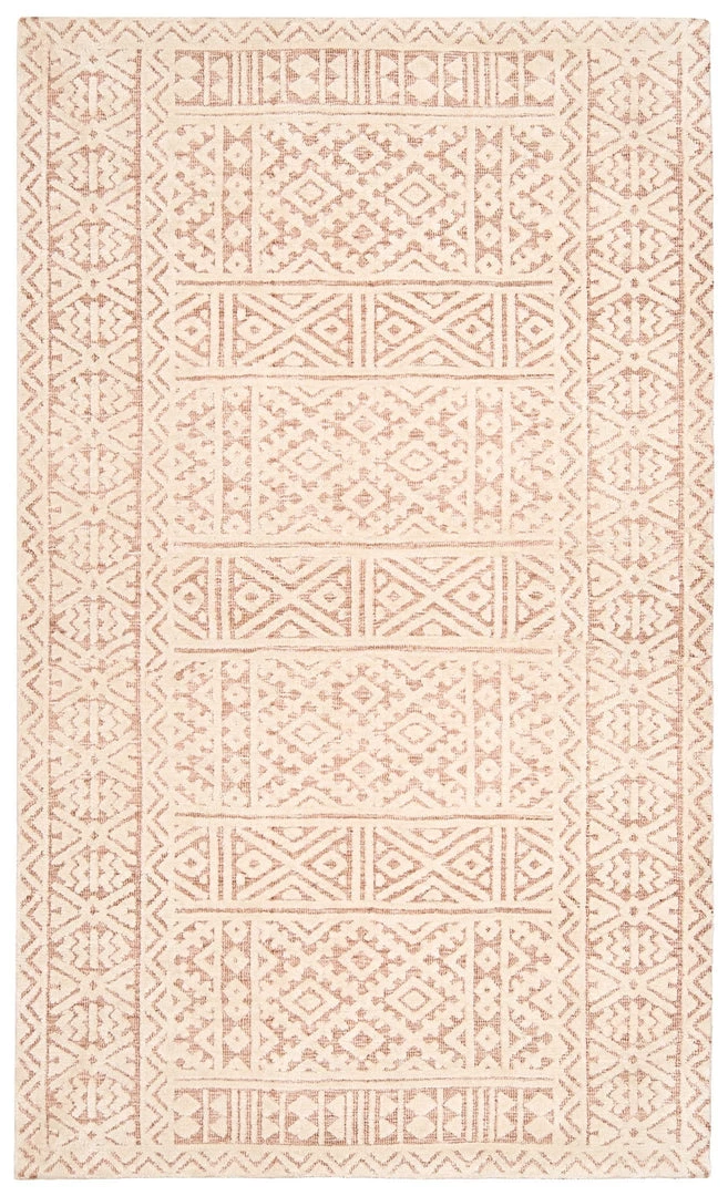Miss Amara Bobbie Peach And Ivory Textured Tribal Rug All Rugs