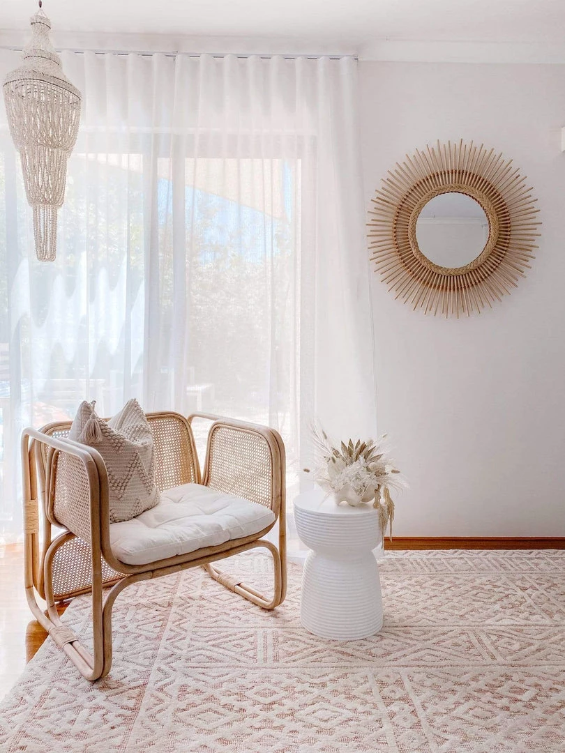 Miss Amara Bobbie Peach And Ivory Textured Tribal Rug All Rugs