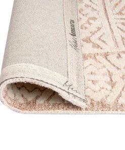 Miss Amara Bobbie Peach And Ivory Textured Tribal Runner Rug