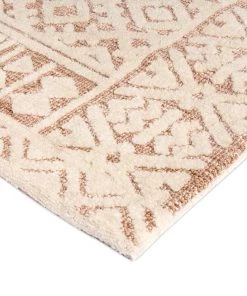 Miss Amara Bobbie Peach And Ivory Textured Tribal Runner Rug
