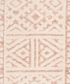 Miss Amara Bobbie Peach And Ivory Textured Tribal Runner Rug