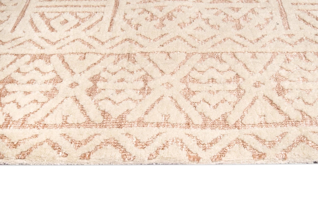 Miss Amara Bobbie Peach And Ivory Textured Tribal Rug All Rugs