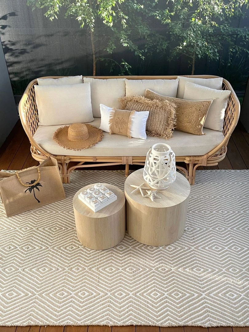 Miss Amara All Rugs Bridie Beige And Ivory Indoor Outdoor PET Rug