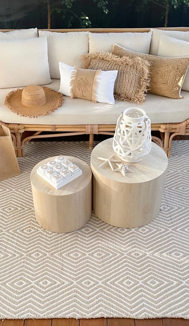 Miss Amara All Rugs Bridie Beige And Ivory Indoor Outdoor PET Rug