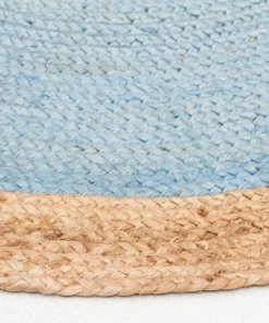 Miss Amara Júzcar Blue Hand-Braided Round Jute Rug