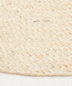 Miss Amara Sete Bleached Hand-Braided Round Jute Rug All Rugs