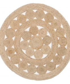 Miss Amara Kochi Hand-Braided Round Jute Rug All Rugs