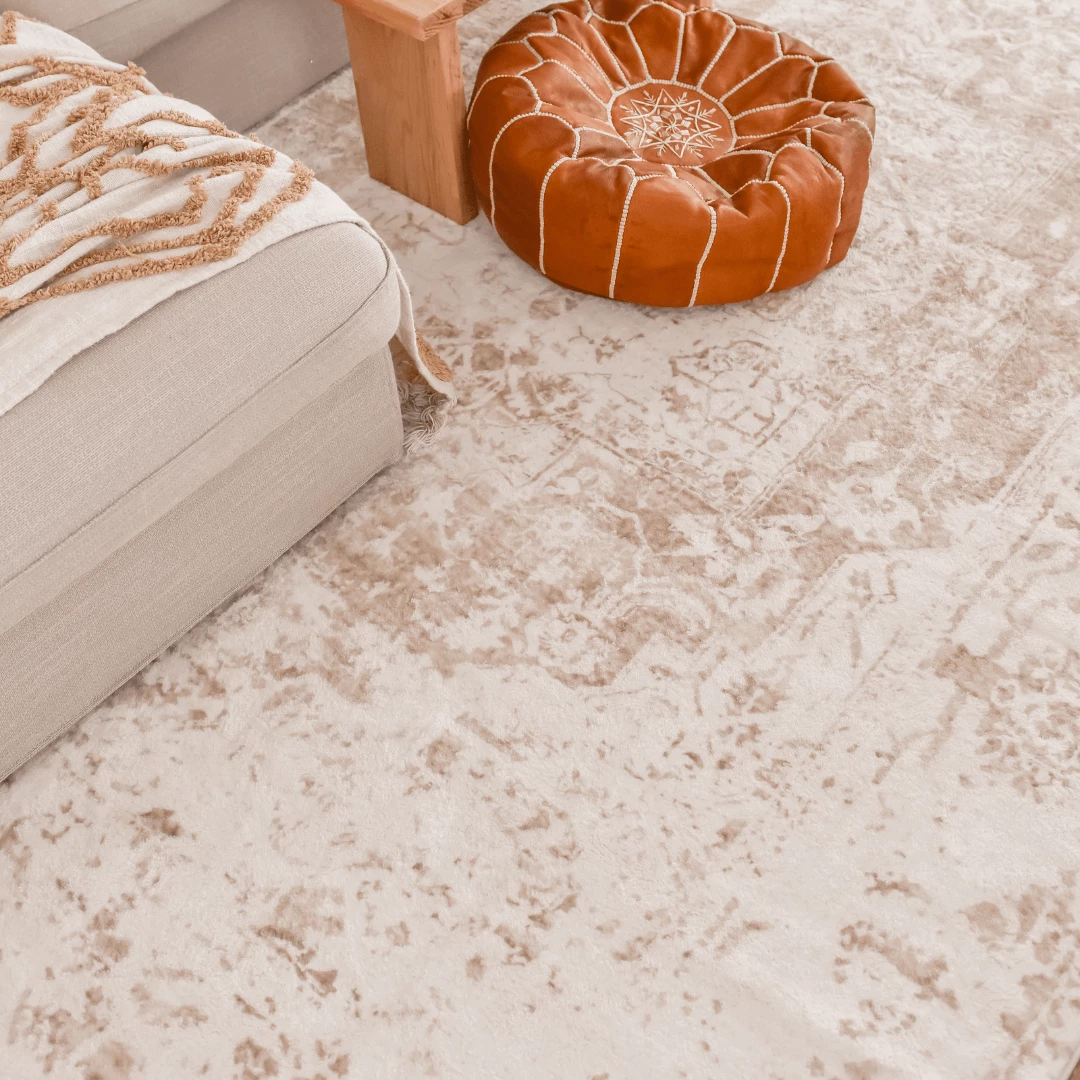 Miss Amara Cabanela Cream And Beige Distressed Washable Rug All Rugs