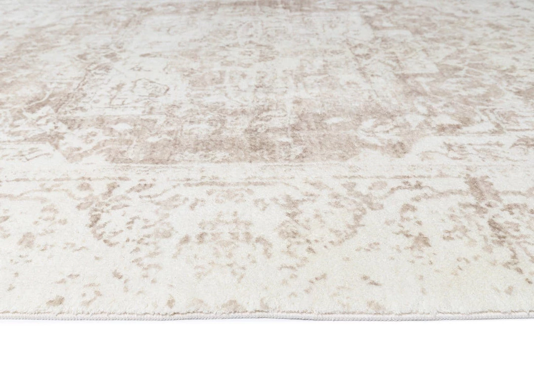 Miss Amara Cabanela Cream And Beige Distressed Washable Runner Rug