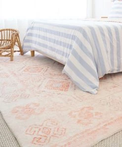 Miss Amara Caitlin Orange And Peach Tribal Pattern Washable Rug