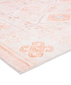 Miss Amara Caitlin Orange And Peach Tribal Pattern Washable Rug
