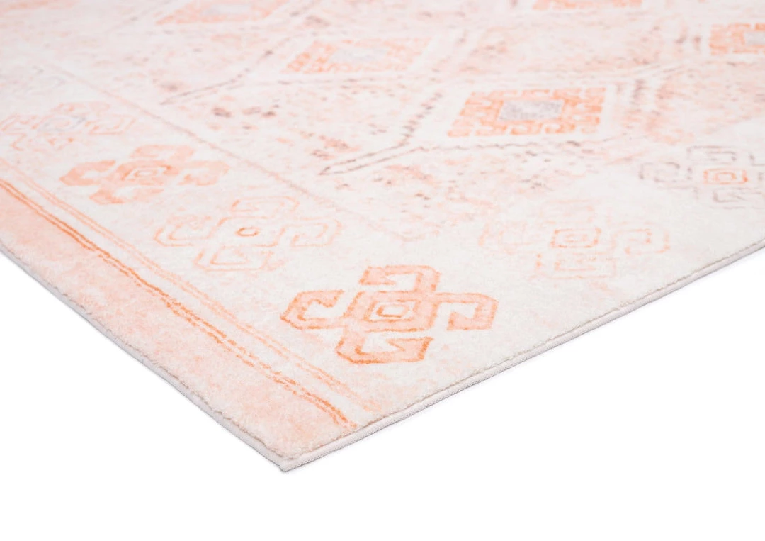 Miss Amara Caitlin Orange And Peach Tribal Pattern Washable Rug