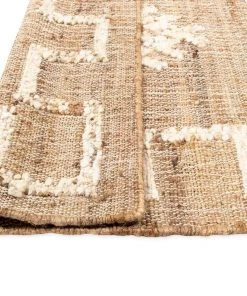 Miss Amara Calata Brown And Cream Bordered Tribal Jute Rug All Rugs
