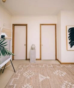 Miss Amara Calata Brown And Cream Bordered Tribal Jute Rug All Rugs