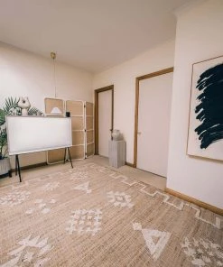 Miss Amara Calata Brown And Cream Bordered Tribal Jute Rug All Rugs