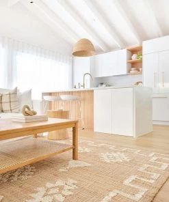 Miss Amara Calata Brown And Cream Bordered Tribal Jute Rug All Rugs